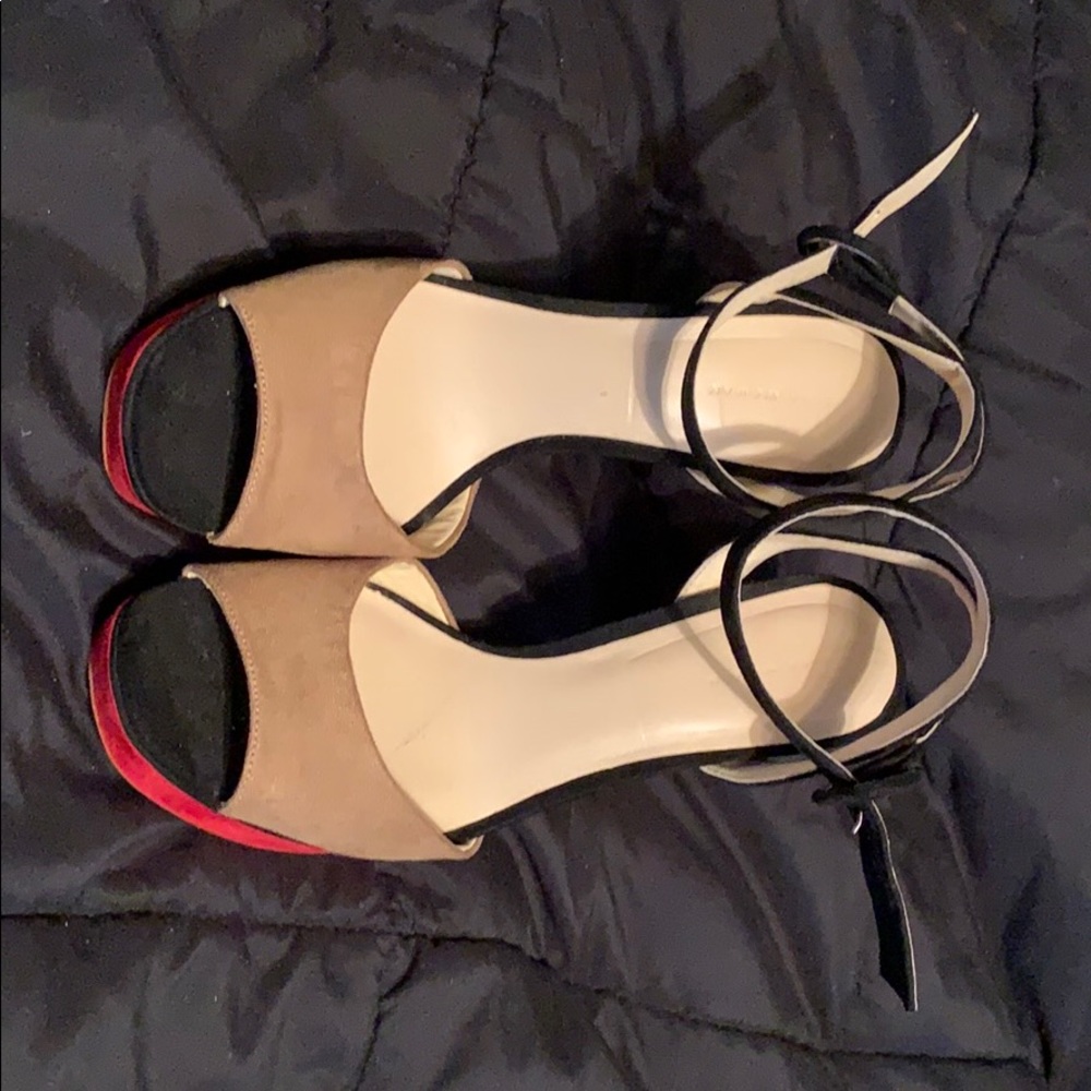 Zara suede platform heels